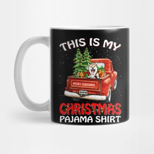 This Is My Christmas Pajama Shirt Shiba Inu Truck Tree Mug